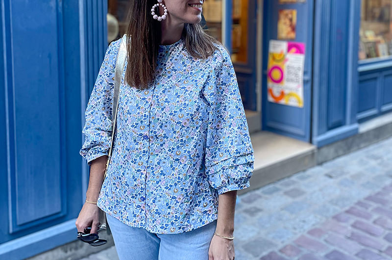 madi_sew en Liberty Tana Lawn - Betsy - Blue Denim
