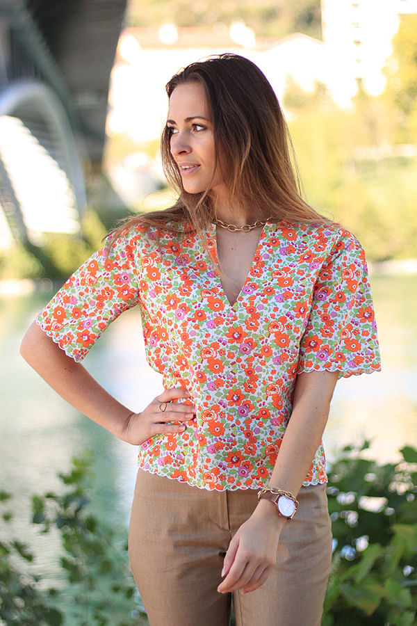 Cha_coud en blouse Liberty Betsy Mandarine
