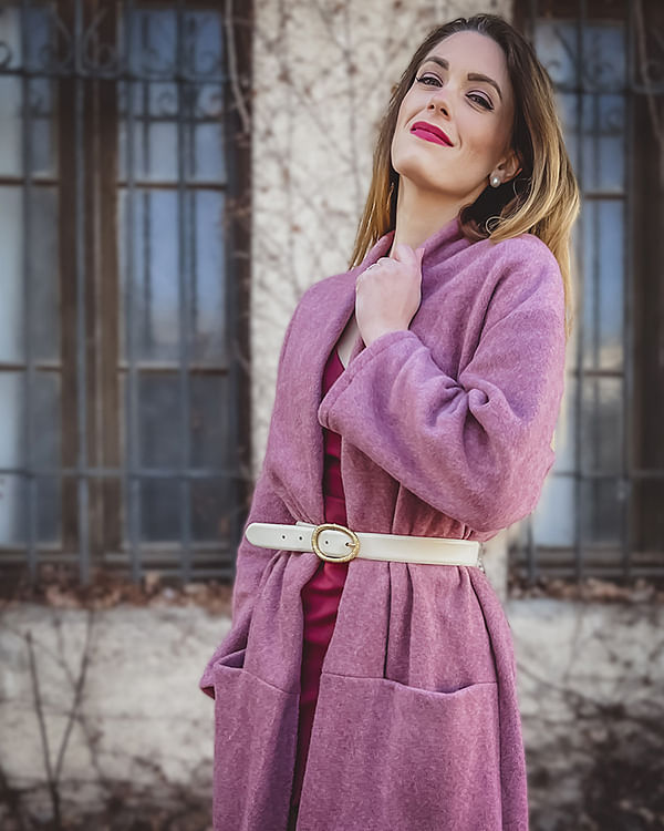 maureen.passion.couture en Polaire pur Coton Bio – Framboise - veste