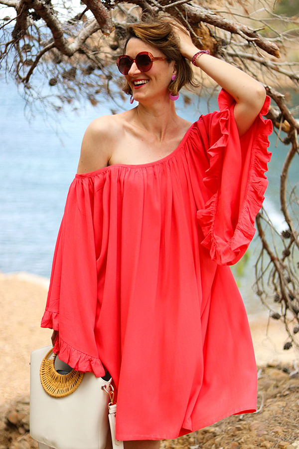 Robe réalisé en crêpe viscose soft par lebazardannecharlotte