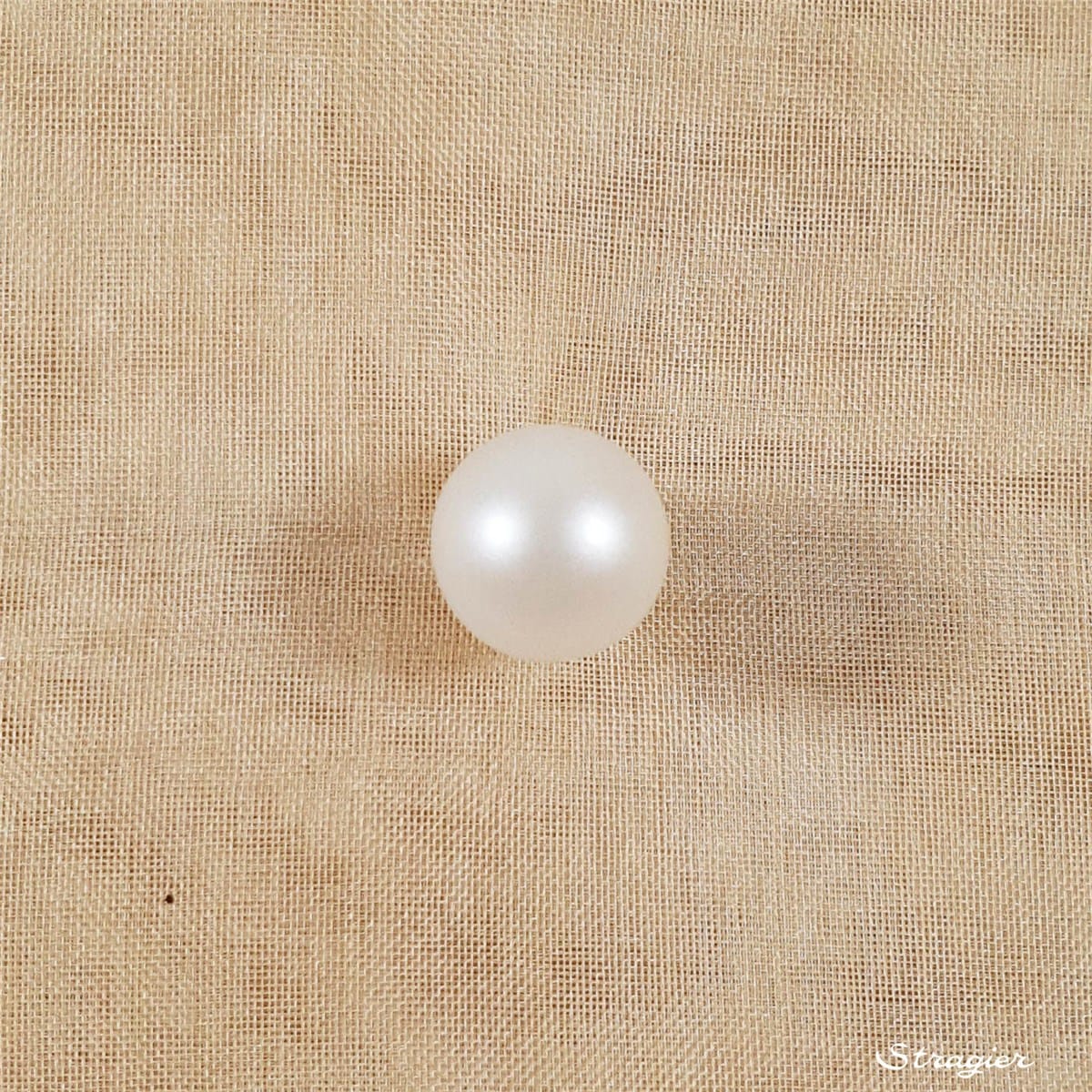 Stragier - Bouton Perle - Sphérique - mat - Ivoire clair - 9 mm