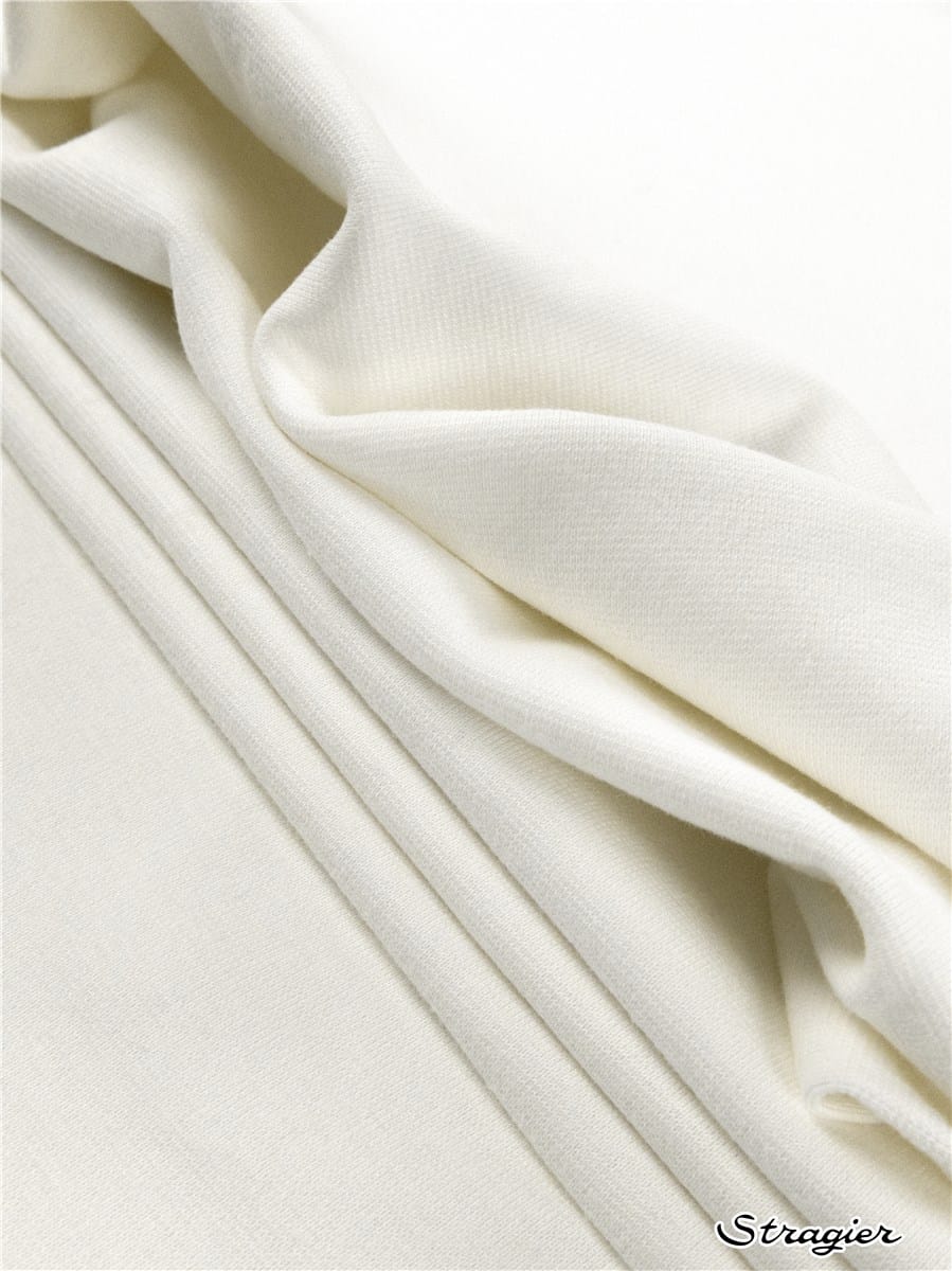 Coton Bord-Côte En Tricot Stretch Tissu De Garniture Pour Chandail Veste Extension Manches Remplacement Couture DIY (Blanc Pur, 1 Paire