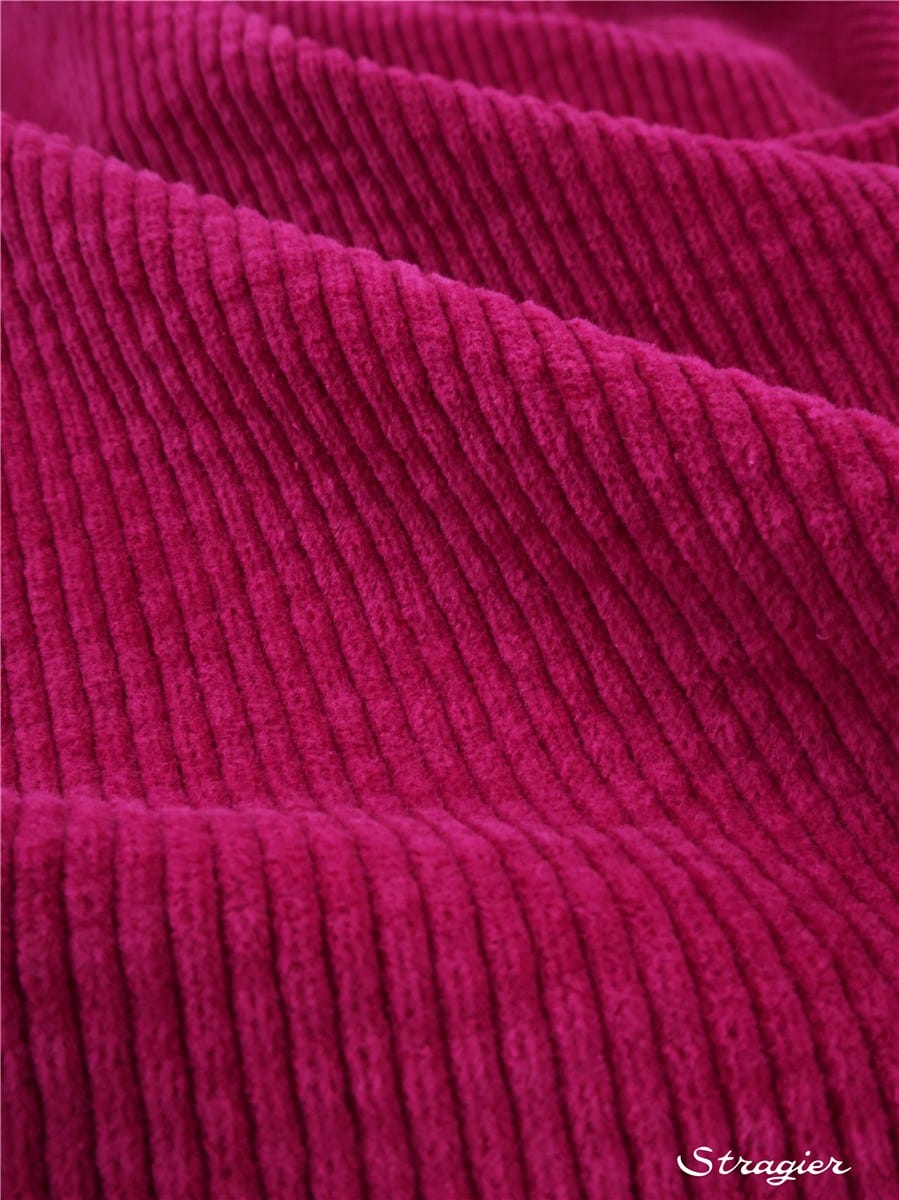 Stragier - Velours côtelé Stretch - côte 4mm - Uni - Fuchsia