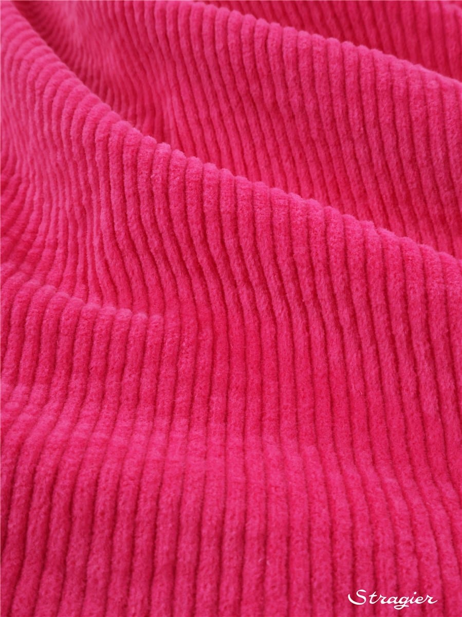 Stragier - Velours côtelé Stretch - côte 4mm - Uni - Rose fluo