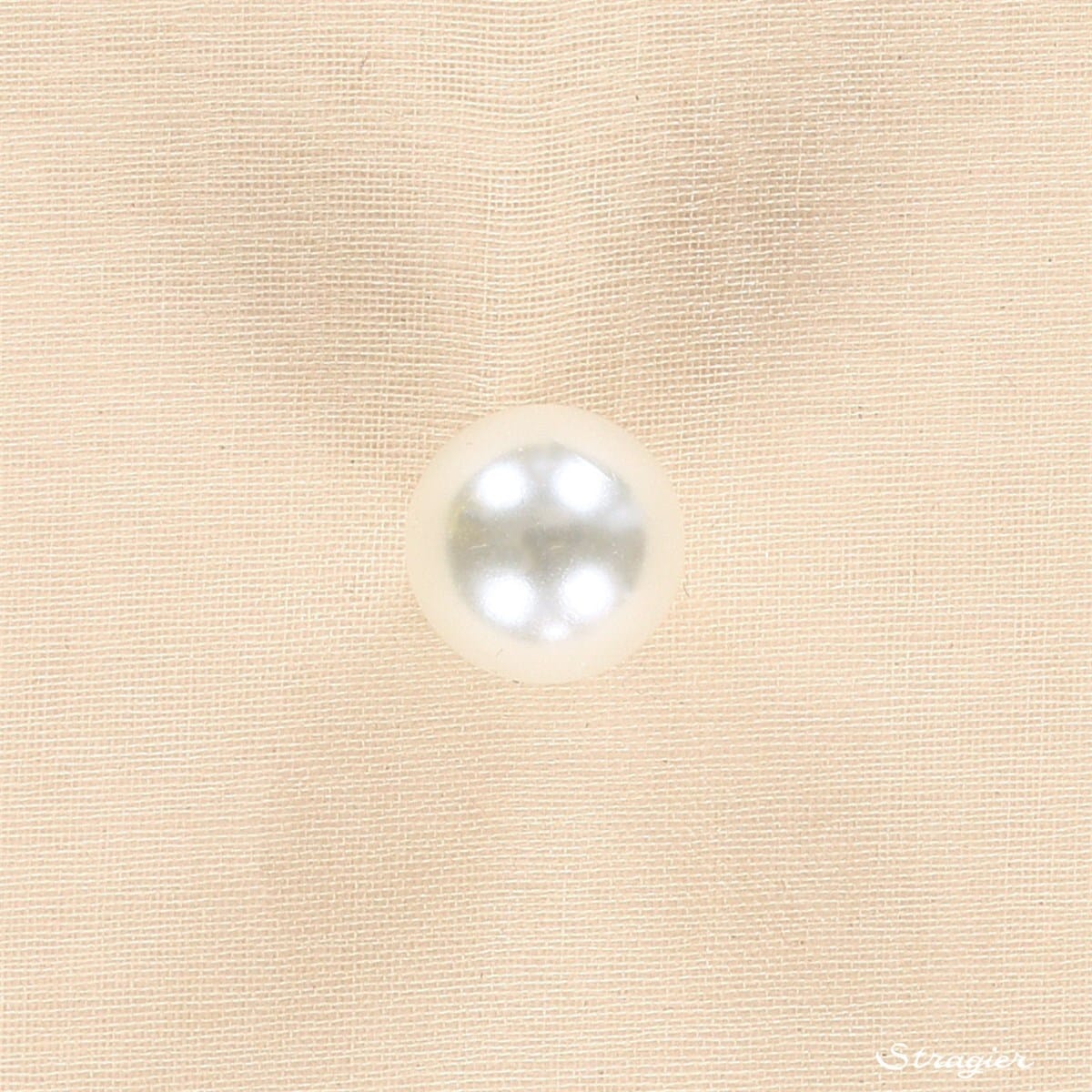le boutons.。.:♡* ~ perle ~ Stragier - Bouton Perle - Sphérique - nacré - Ivoire clair - 9 mm