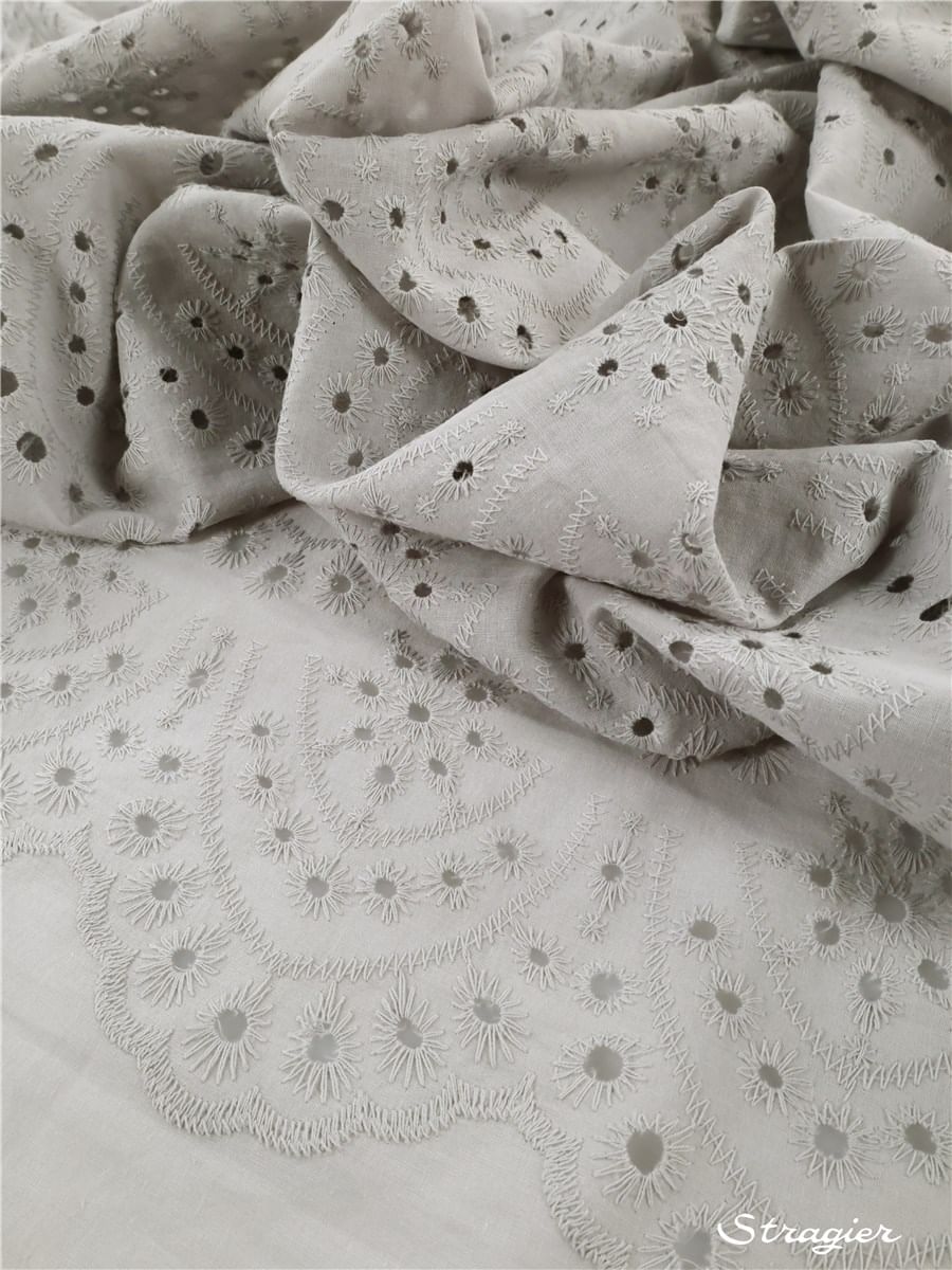 Stragier - Eyelet Embroidery Cotton Lace Fabric - Lily-Ann